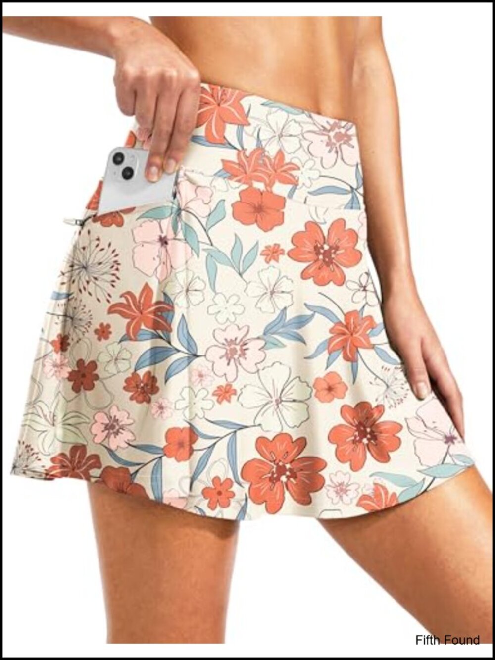 High Waisted Swim Skirt Skort with Zipper Pockets Tankini Bottoms